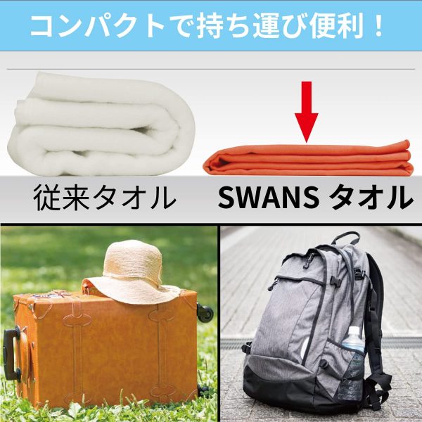 SWANS(スワンズ) 速乾タオル 高吸水 小さく折りたためる ドライタオル スイミング レジャー スポーツ 2サイズ - 画像 (6)