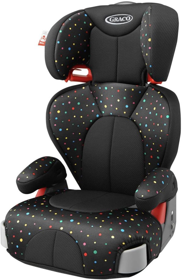 Graco(グレコ) ジュニアシート 3歳頃からロングユース ジュニアプラス DX Junior Plus DX カラフルドット(ブラック) 3歳~ - 画像 (3)