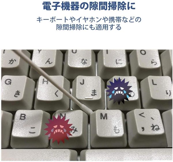 100本入り 電子タバコ 加熱式タバコ クリーナー 綿棒 クリーニング綿棒 クリーニングスティック 独立包装 持ち運びに便利 ウェットタイプ Akunsz - 画像 (5)