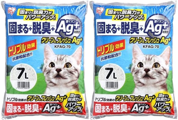 アイリスオーヤマ 砂 クリーン&フレッシュ Ag+ 脱臭効果 7L×2袋 (まとめ買い) - 画像 (6)