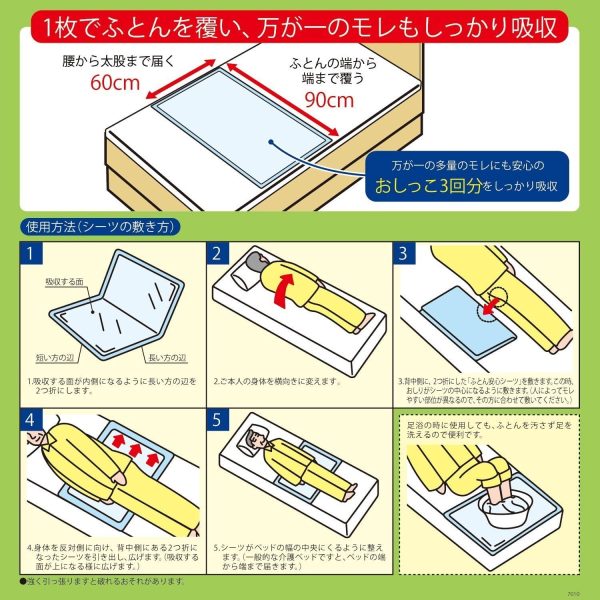 ライフリー ふとん安心シーツ 3回吸収 16枚 90cm×60cm 【使い捨てタイプ】 - 画像 (2)