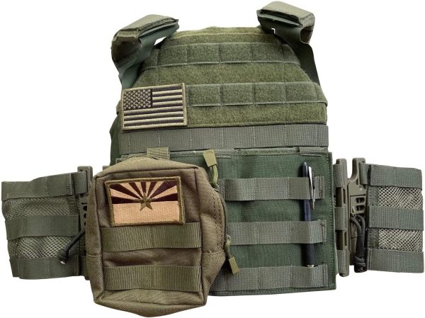 TRIWONDER サバゲーポーチ タクティカルポーチ MOLLE ポーチ バック ミリタリーポーチ スマホ対応 小物入り 収納 釣り アウトドア用 モール対応 (グリーン) - 画像 (6)