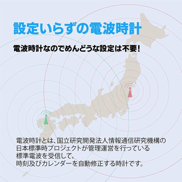 ADESSO(アデッソ) 日めくり電波時計 デジタル 置き掛け兼用 メガ曜日 日付表示  HM-301 - 画像 (6)