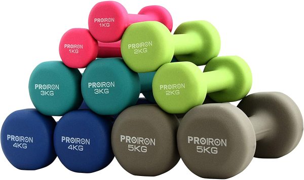 PROIRON ダンベル「2個セット1kg/2kg/3kg/4kg/5kg/8kg/10kg」ダンベルセット ソフトコーティングで [筋力トレーニング 筋トレ シェイプアップ 鉄アレイ 鉄アレー] - 画像 (6)