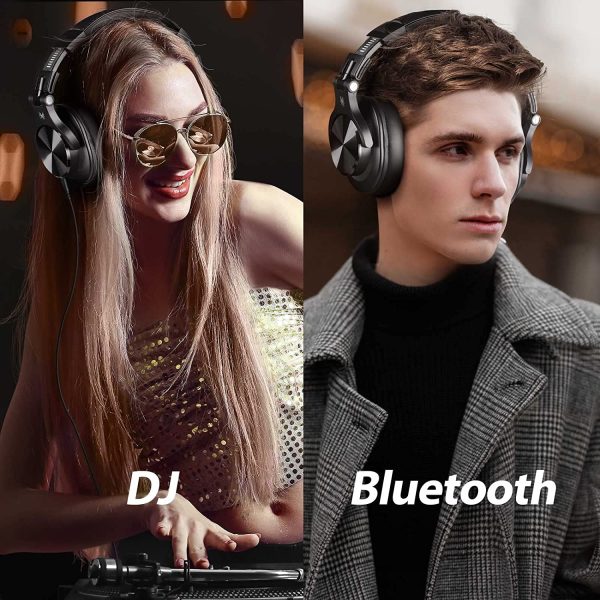 OneOdio ヘッドホン Bluetooth 5.2 72時間再生 ワイヤレスヘッドホン AAC対応 マイク付き 密閉型 DJ用/音楽鑑賞/楽器練習/モニタニング  黒 - 画像 (5)