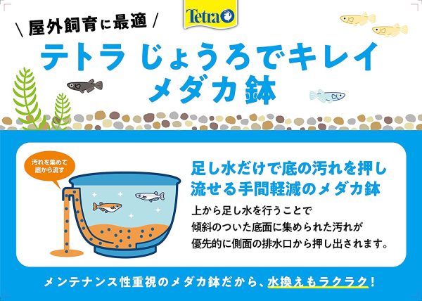 テトラ じょうろでキレイメダカ鉢 20 黒 水を入れ替えることができる 睡蓮鉢 金魚鉢 割れにくい 頑丈 樹脂製 軽量 水換え不要 - 画像 (4)