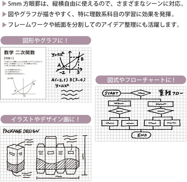 マルマン ルーズリーフ A4 方眼 5mm 100枚 L1107H - 画像 (3)