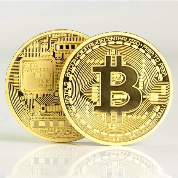 ビットコイン Bitcoin Collectible ギフト バーチャル レプリカ 仮想 通貨 コイン グッズ アートコレク メッキ ライトコイン 記念硬貨 コレクション 五枚入り (ゴールド) - 画像 (2)