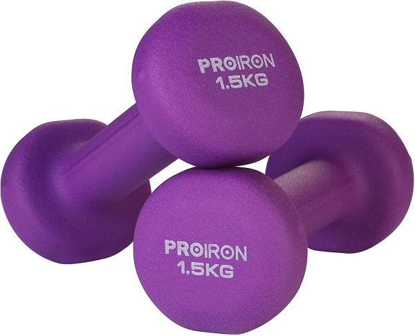 PROIRON ダンベル「2個セット1kg/2kg/3kg/4kg/5kg/8kg/10kg」ダンベルセット ソフトコーティングで [筋力トレーニング 筋トレ シェイプアップ 鉄アレイ 鉄アレー]