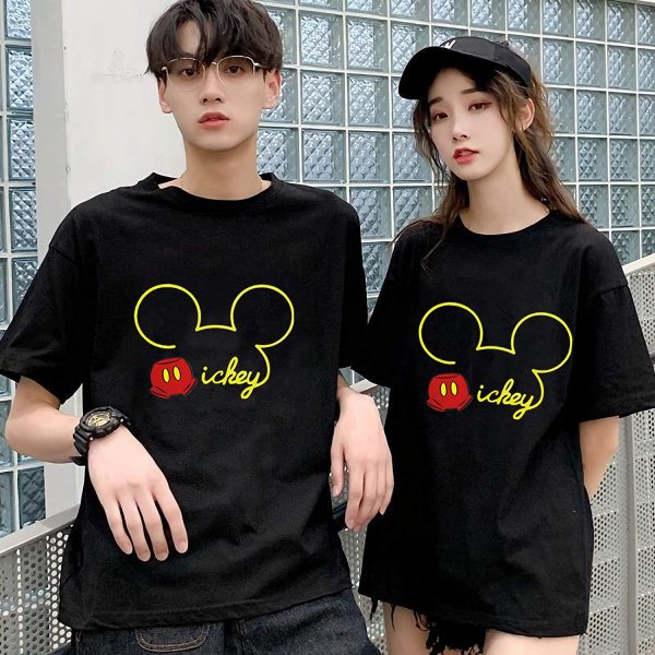 Q1-3 親子T-shirt ディズニー Tシャツ お誕生日 結婚お祝い ペアルック Tシャツ ミッキー 親子 ペア 男の子 女の子 親子服 半袖 キャラクタ 可愛い カジュアル 夏