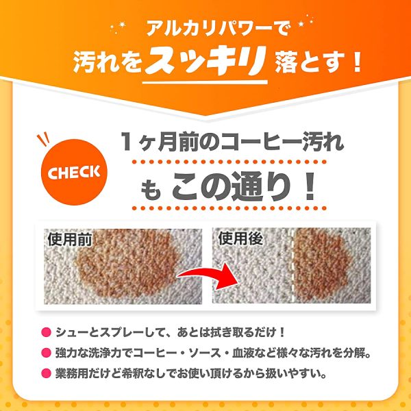 スリーエス ホテル旅館が愛用する 絨毯 カーペット ソファー 強力 汚れ落とし 洗剤 万能 クリーナー 100ML - 画像 (2)