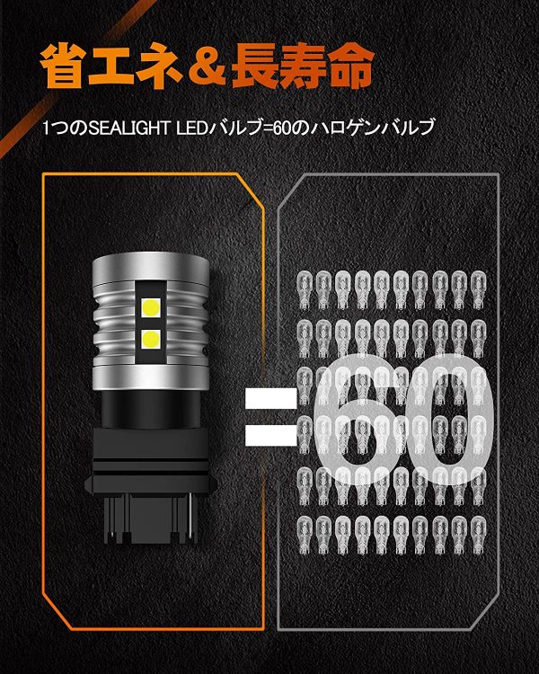 T25 3156 LED バックランプ シングル 高輝度 2000ルーメン 6500K キャンセラー内蔵 後退灯 ブレーキランプ バックライト T25 3156 3157ホワイト 12V 無極性 50000時間以上寿命 (2個入り) - 画像 (4)