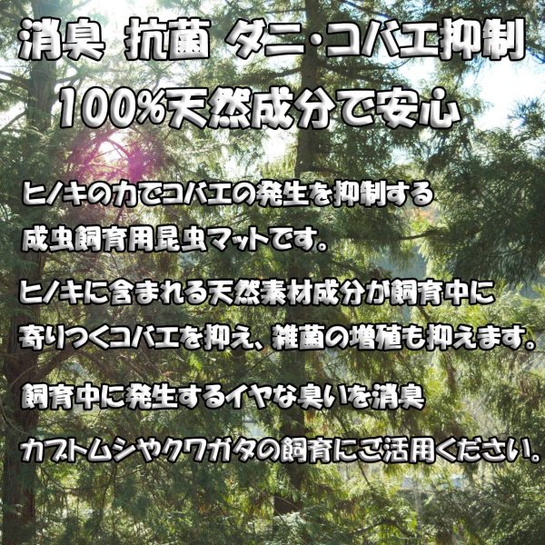 あに〇 カブトムシ クワガタ 成虫用 コバエとダニが嫌うヒノキの昆虫マット 10リットル 【天然素材100％ 消臭 抗菌】 () - 画像 (2)