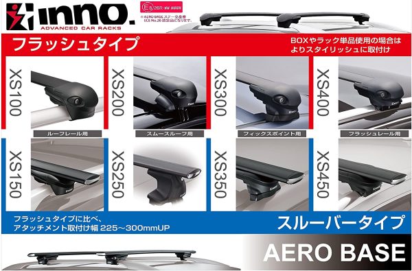 カーメイト ルーフキャリア inno エアロベースバー 850mm ブラック (1本) XB85 - 画像 (2)