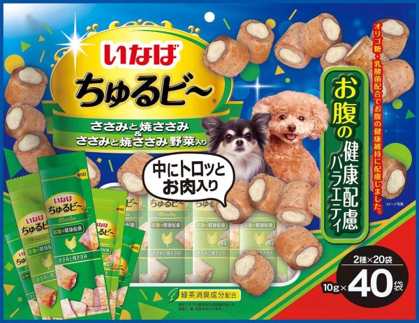 いなば 犬用おやつ ちゅるビ~ お腹の健康配慮バラエティ 10グラム (x 40)