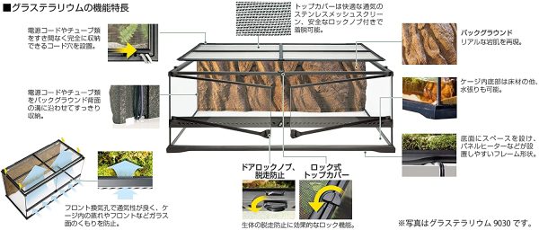 GEX EXOTERRA グラステラリウム 3030 PT2600 両開きフロントドア 飼育ケージ W31.5×D31.5×H33cm - 画像 (5)