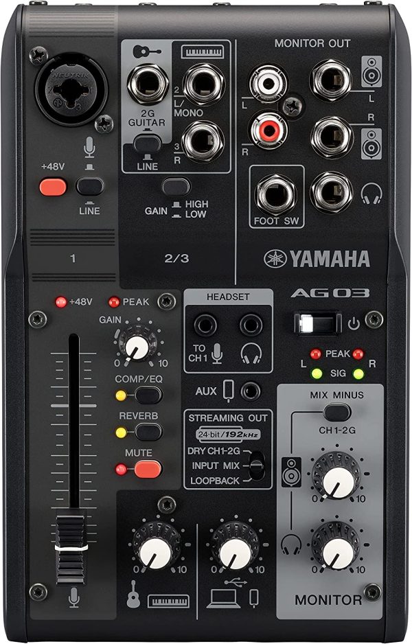 ヤマハ YAMAHA ライブストリーミングミキサー 3チャンネル ブラック AG03MK2 B - 画像 (4)