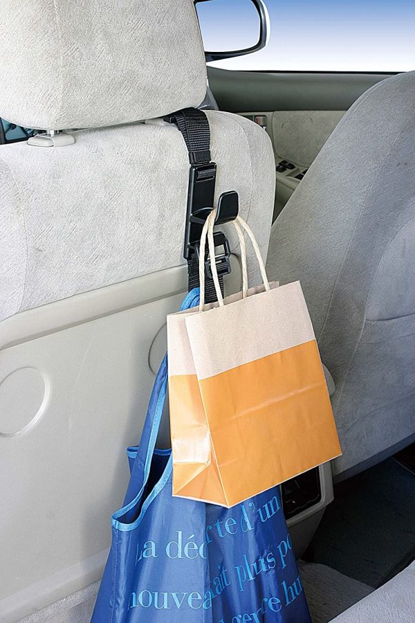 ナポレックス 車用 収納フック Fizz シートフック ベルトタイプ ヘッドレスシャフトに引っ掛けるだけ 簡単取付 耐荷重5kg NAPOLEX Fizz-963 - 画像 (4)